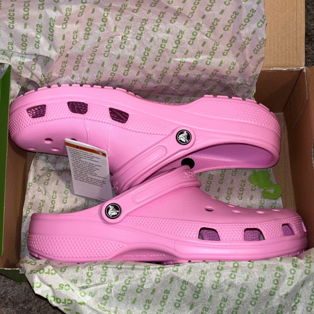 NEW Crocs Classic Clog Unisex M10/W12 Pink Tweed 10001-6WY Barbiecore